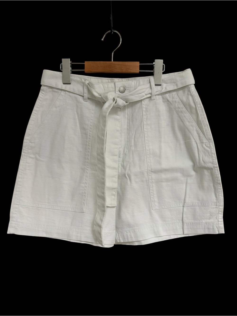 Joe Fresh White Tie-Belt Bermuda Shorts